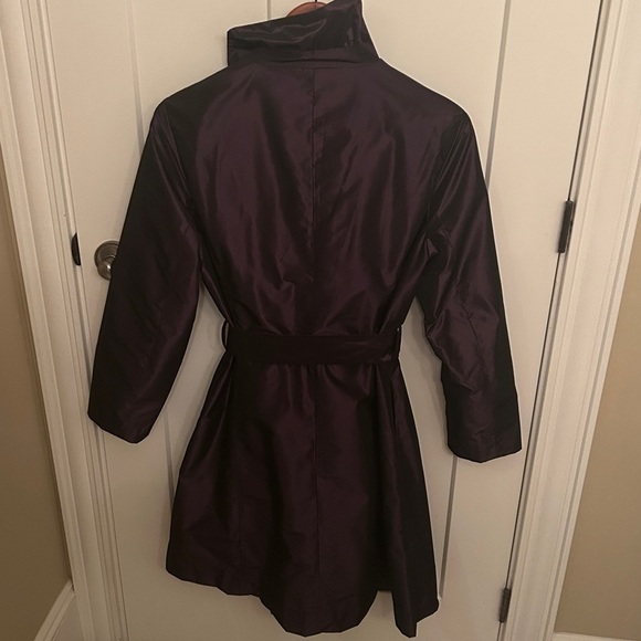 Pink Tartan purple taffeta trench coat with ruffles, size 10 - Picture 10 of 10